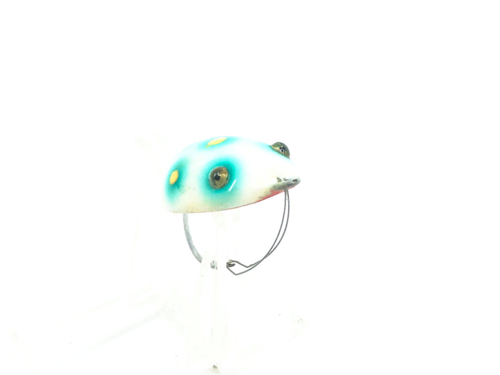 Musky Dan (XXX Lures) Fly-Rod Frog, White/Blue &amp; Yellow Dots