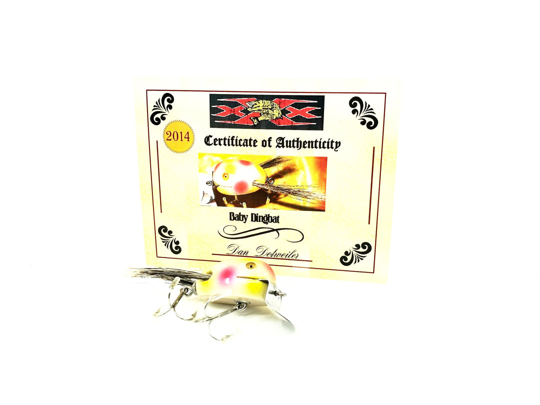 Musky Dan (XXX Lures) Baby Dingbat, Pearl w/COA