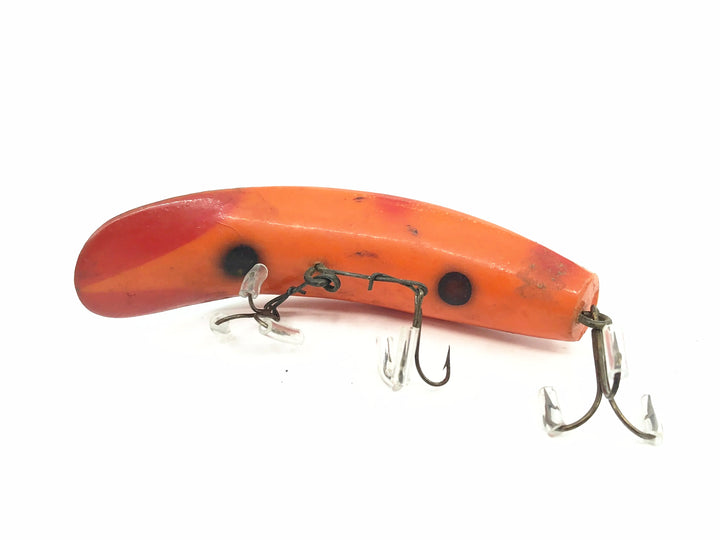 Helin Flatfish S3,&nbsp;OB Orange Red Tip Black Stripe Color - Vintage Plastic