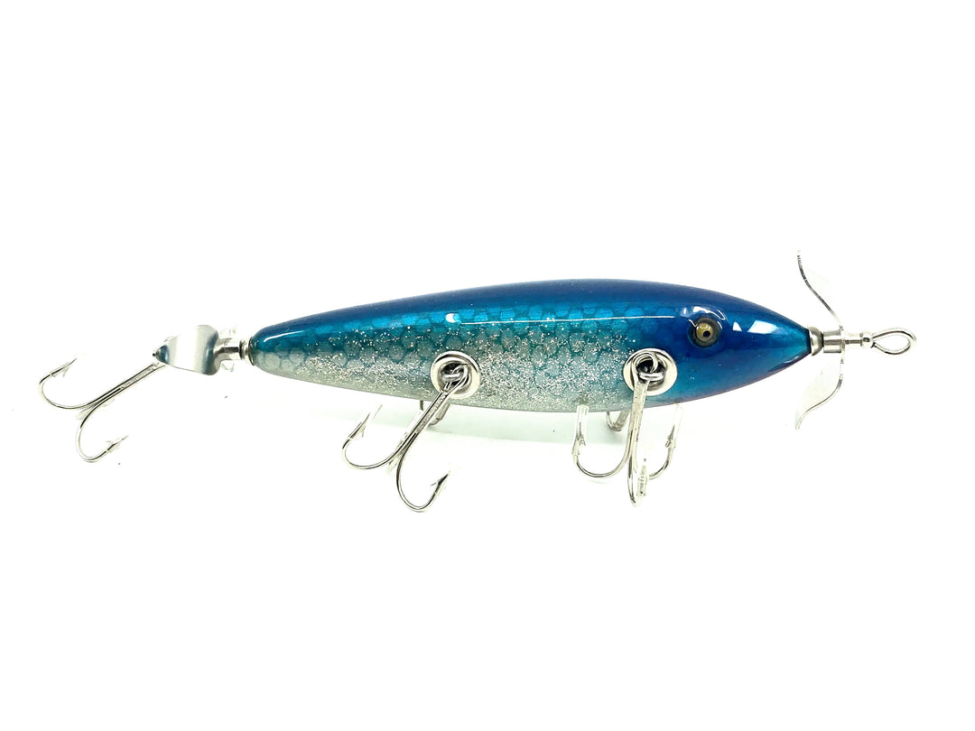 Musky Dan (XXX Lures) 5 Hook Minnow, Blue Scale/Silver Flitter