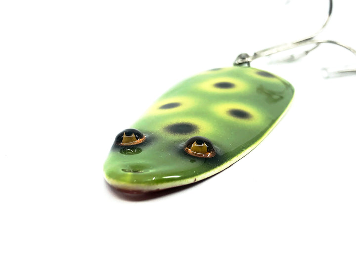 Musky Dan (XXX Lures) Glass Eye Spoon, Frog Spot Color w/COA