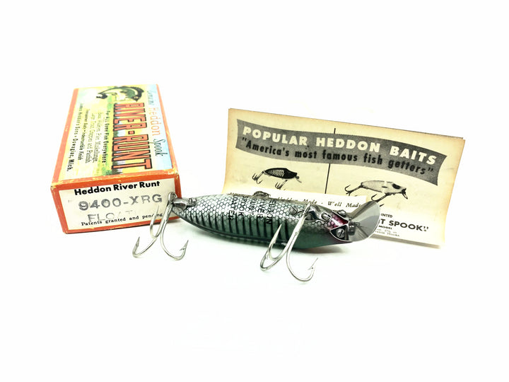 Heddon Floating River Runt 9400, XRG Green Shore Minnow Color w/Box