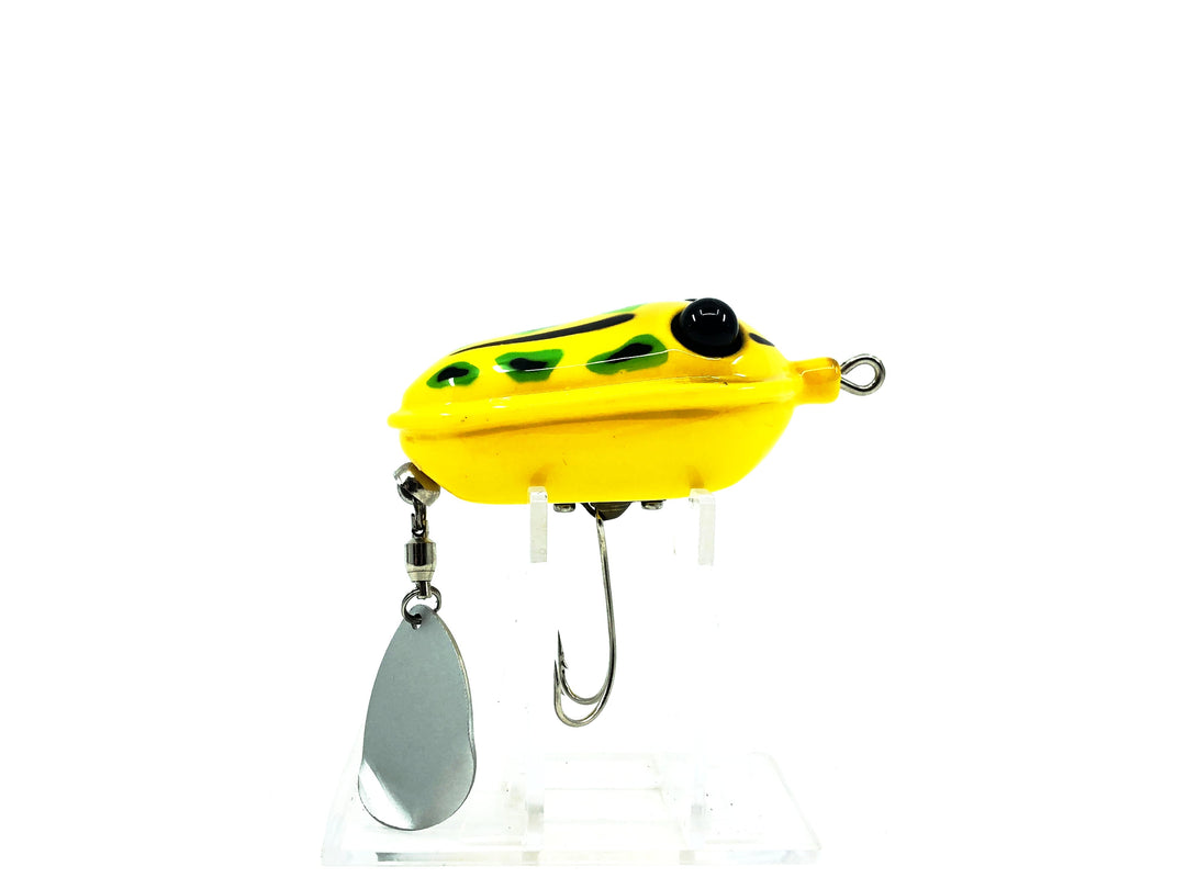 Toy's Super Topwater Frog by Toy Frog Lure, Yellow/Green Spot Color