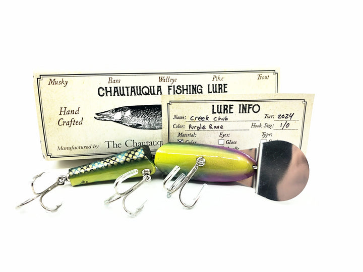 Chautauqua Jointed Creek Chub, Purple Rave Color