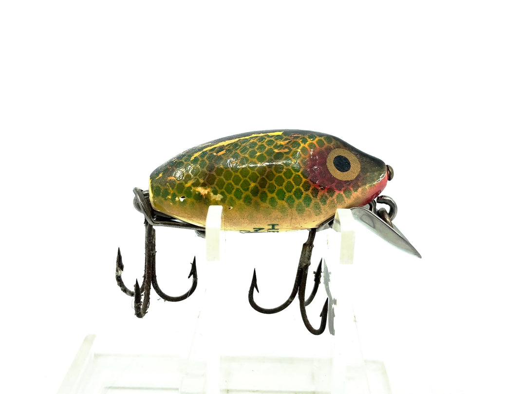 Heddon Wooden Midgit Digit River Runt, L Perch Color