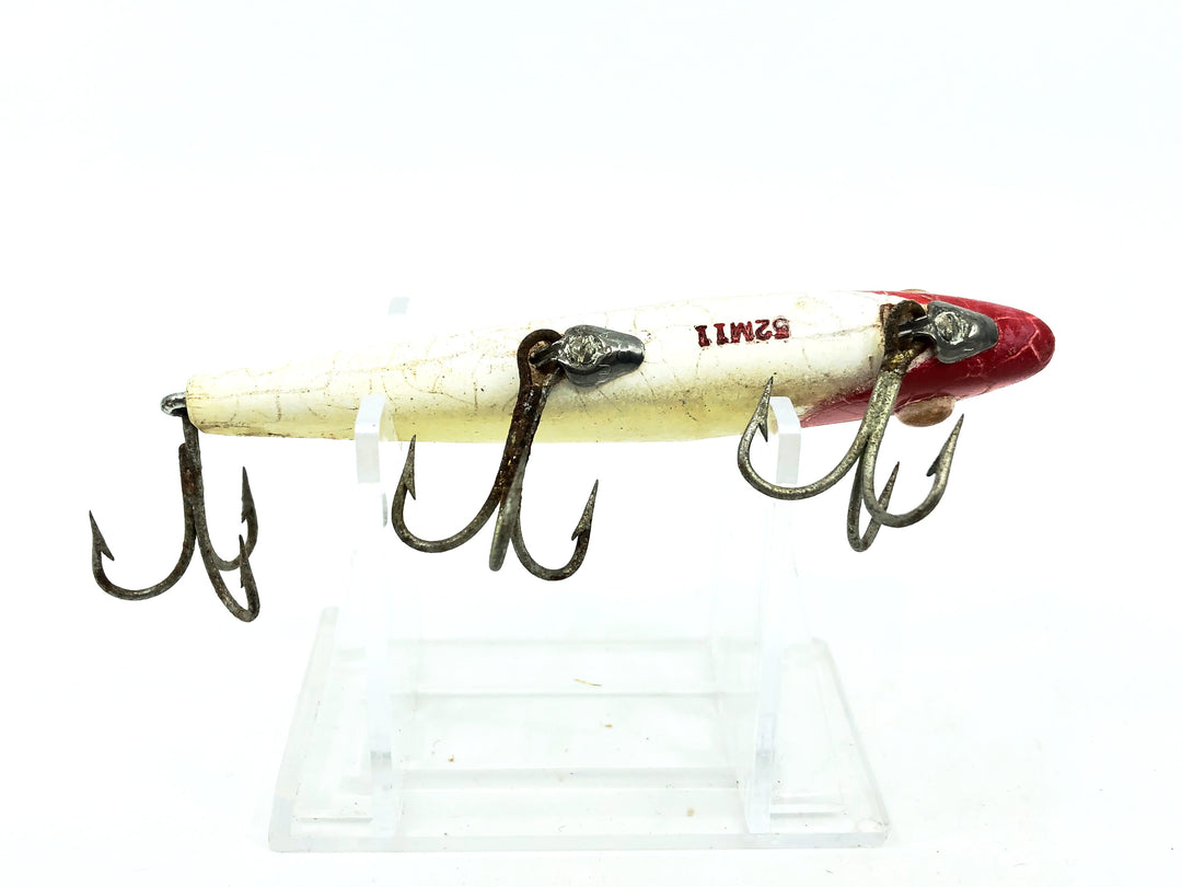L & S Mirrolure 52M "Sinking Twitchbait", White/Red Head/Silver Scale Color