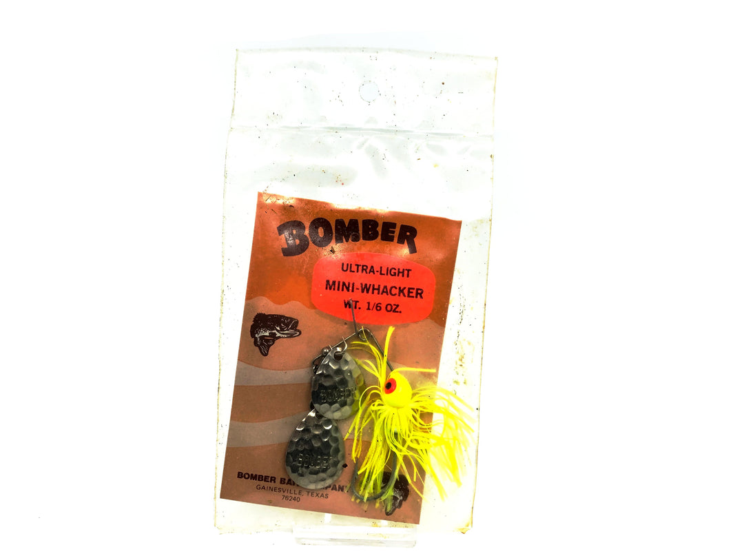Bomber Ultra-Light Mini-Whacker 1/6oz 12MFY, Fluorescent Yellow Color New on Card Old