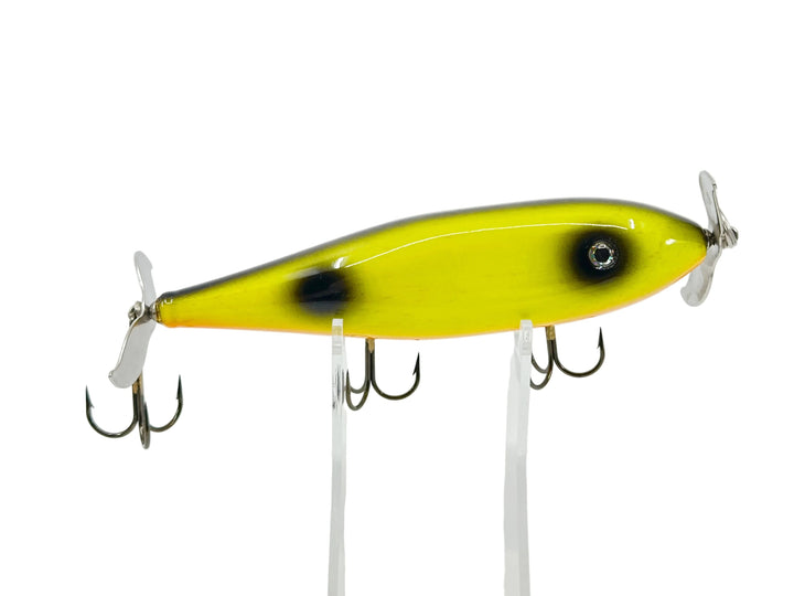 Musky Injured Minnow, Chartreuse/Black Color