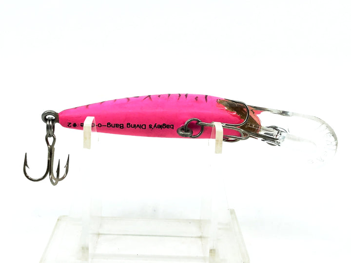 Bagley Diving Bang-O-Lure #2, #114 Black Stripes on Red Colo