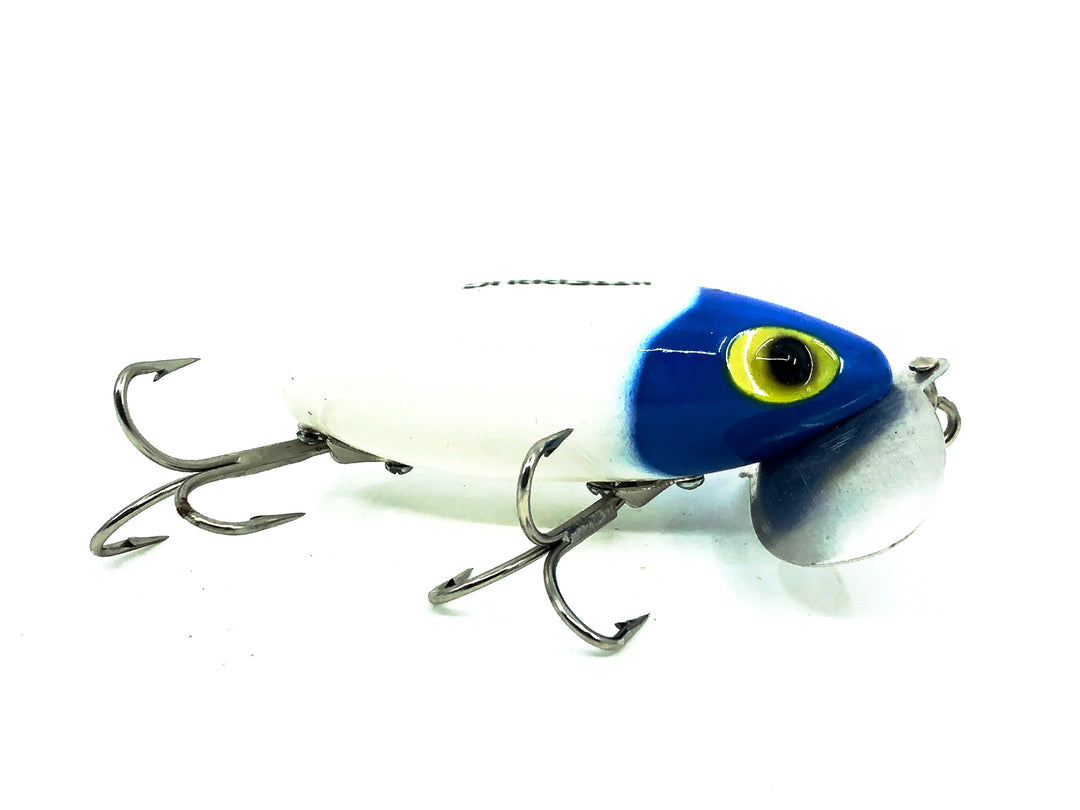 Arbogast Jitterbug 5/8oz, Blue Head/White Body Color