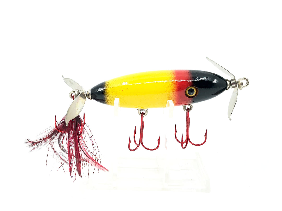 Contemporary Injured Minnow, Black Head & Tail/Yellow Red Body Color