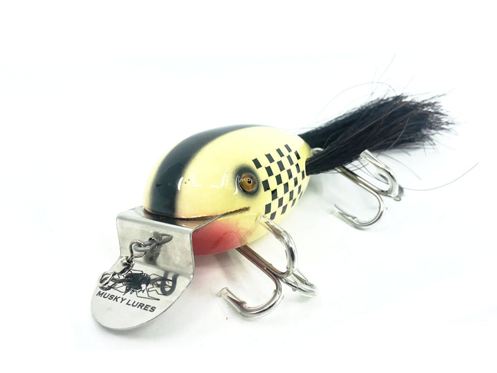 Musky Dan (XXX Lures) Giant Dingbat 3 7/8", Black & White Checkers Color