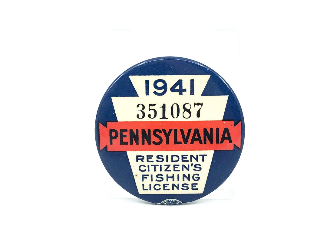 1941 Pennsylvania Resident Fishing License Button