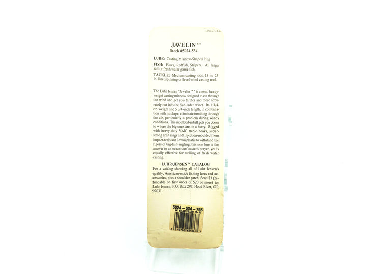 Luhr-Jensen Javelin, Natural Mullet/Yellow Color with Card