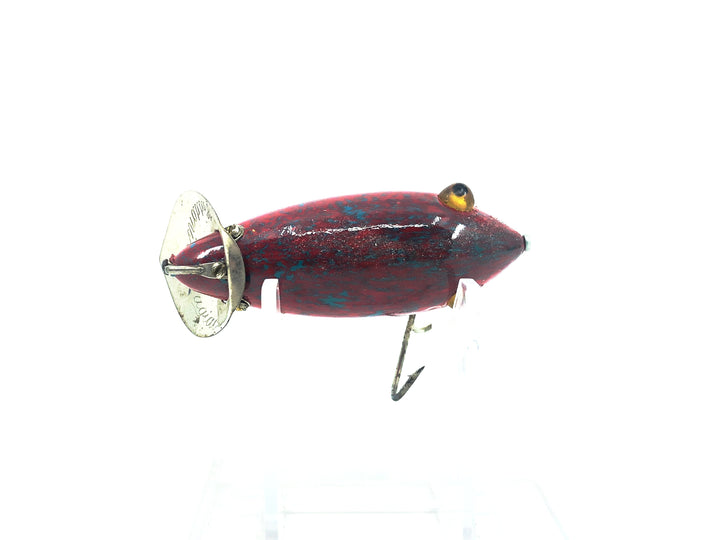 Heddon #7000 Deep-O-Diver, Repainted Red/Cyan Crackleback Color