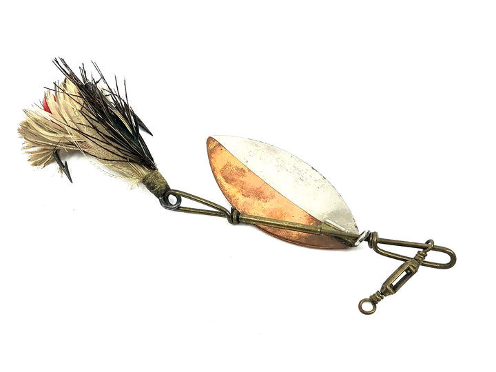 Pflueger Muskill 2461 Spinner No.9 Treble Hook, Bronze/Silver Blade and Feather Tail