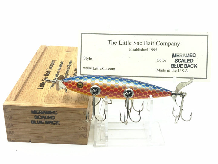 Little Sac Bait Company Meramec Minnow Scaled Blue Back Color Wooden Box