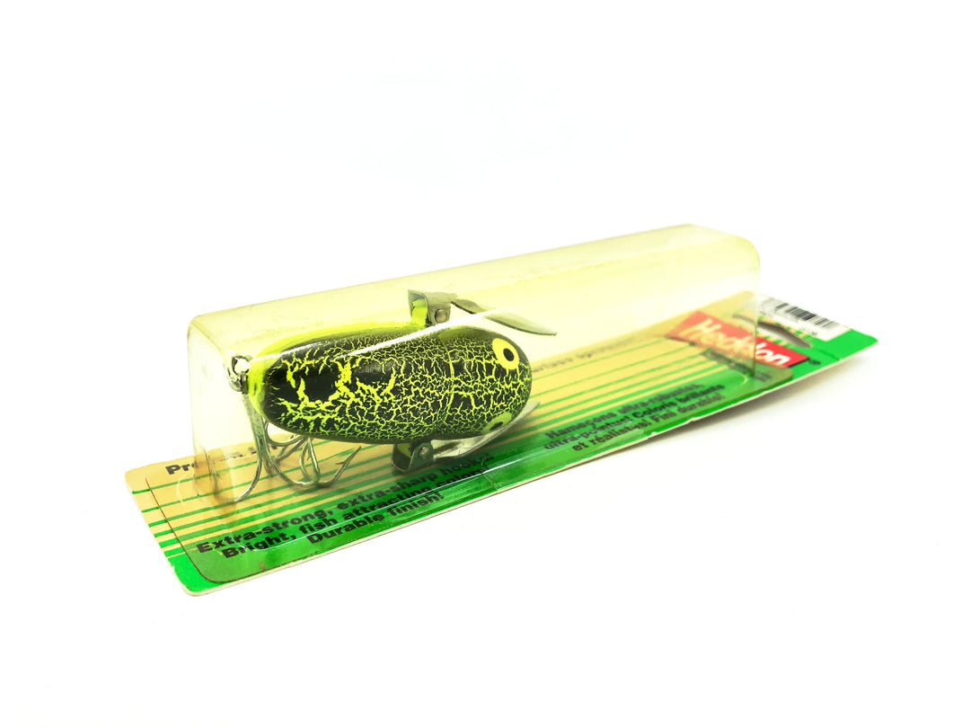 Heddon Crazy Crawler, CBCH Chartreuse Crackle Back Color on Card