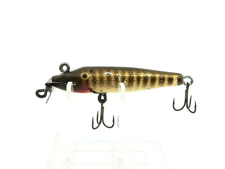 Creek Chub 2200 Midget Pikie, Early Model Double Line Tie Painted Eyes Pikie Color