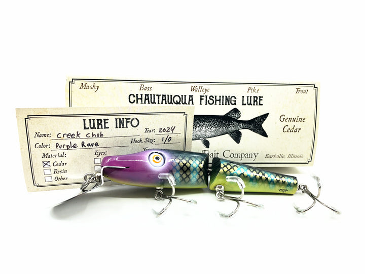 Chautauqua Jointed Creek Chub, Purple Rave Color