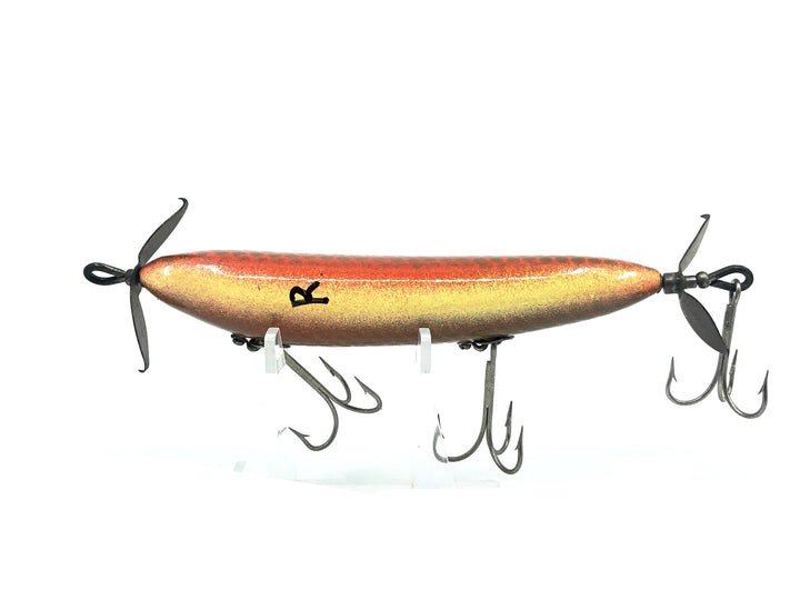 Heddon #170 S.O.S Wounded Minnow, Repainted Goldfish Color