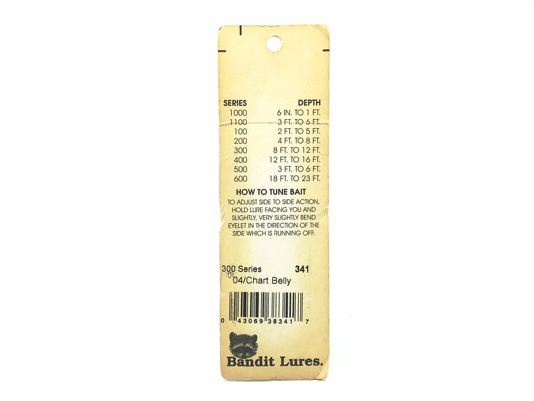 Bandit 300 Series, 341 Crawfish/Chartreuse Belly Color on Card