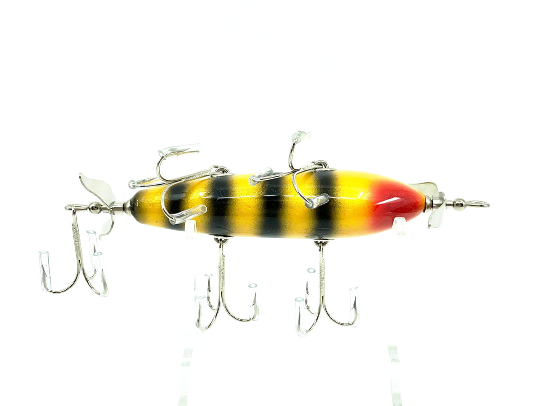 Musky Dan (XXX Lures) 5 Hook Minnow, Tiger Stripe Color