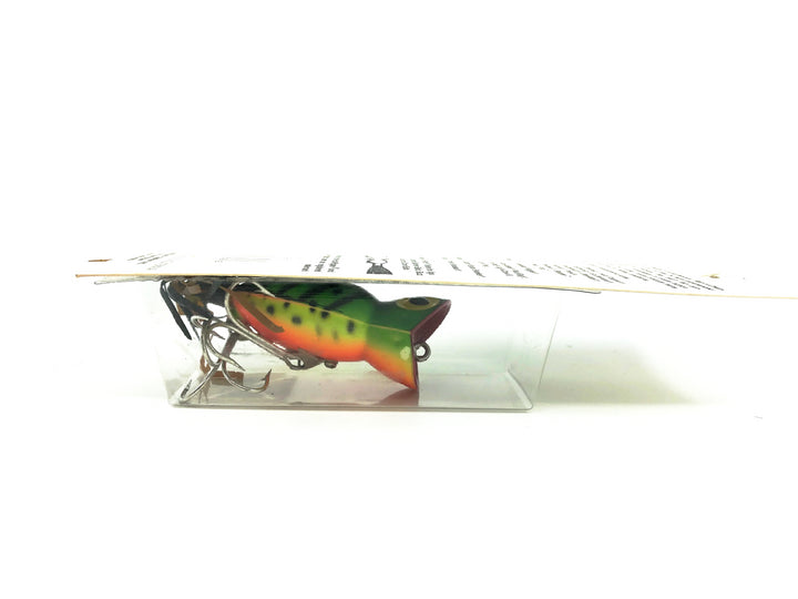 Arbogast Hula Popper 5/8oz, #115 Fire Tiger Color on Card
