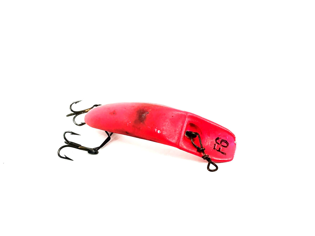 Helin Flatfish F6, RFL Red Fluorescent Color- Vintage plastic version