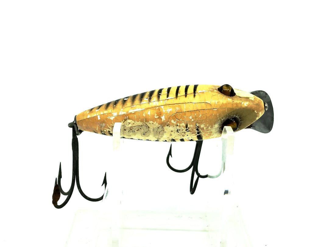 Heddon Wooden River Runt 110, Uncatalogued XBW White & Black Shore Minnow Color