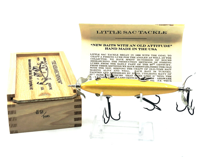 Little Sac Bait Company Meramec Minnow Jamison Series Gold Color Signed Wooden Box 81/100