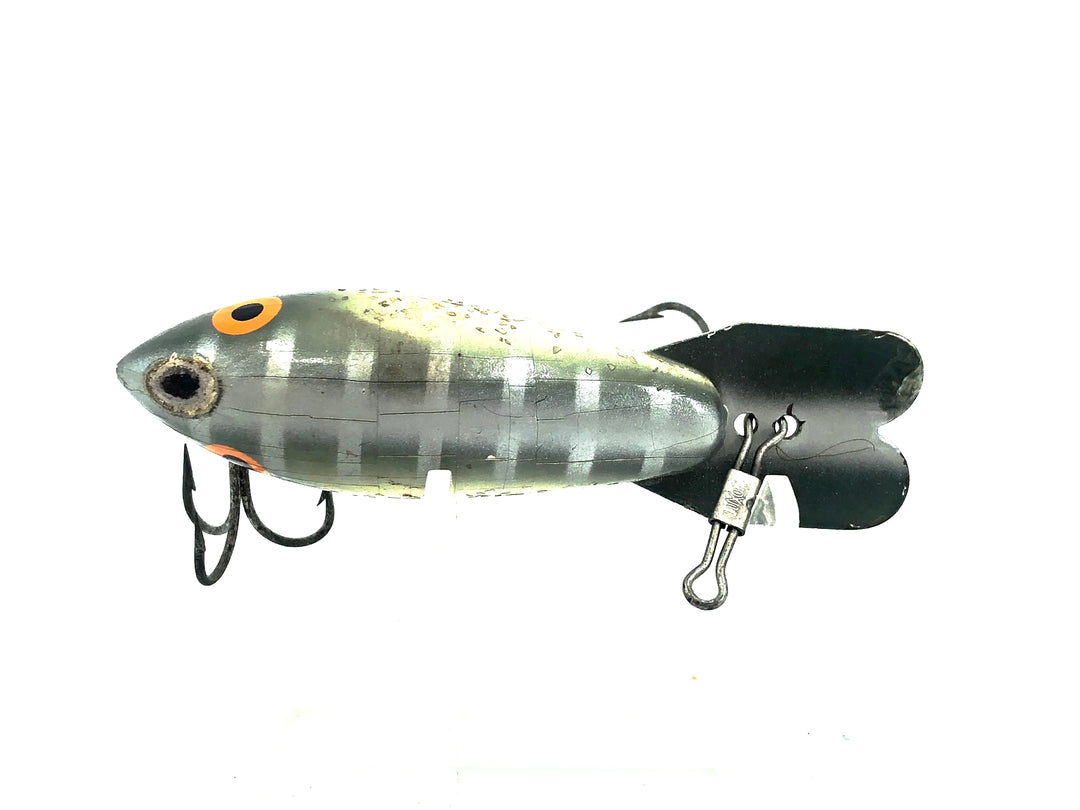 Wooden Bomber 400 Series, #70 Silver Black Back/Yellow Belly/Silver Sparkle Color