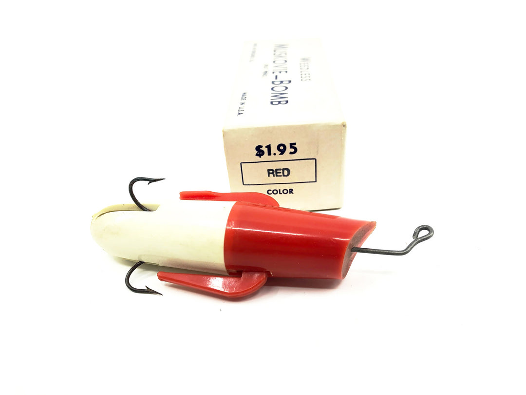 Vintage Weedless Muskovie-Bomb Red/White Color with Box
