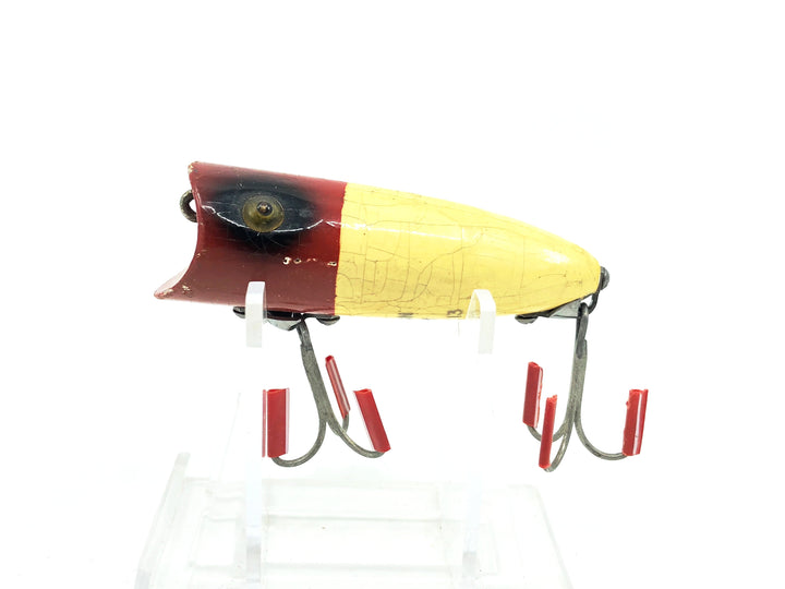 Heddon Wooden Baby Lucky 13, RH Red Head/White Color
