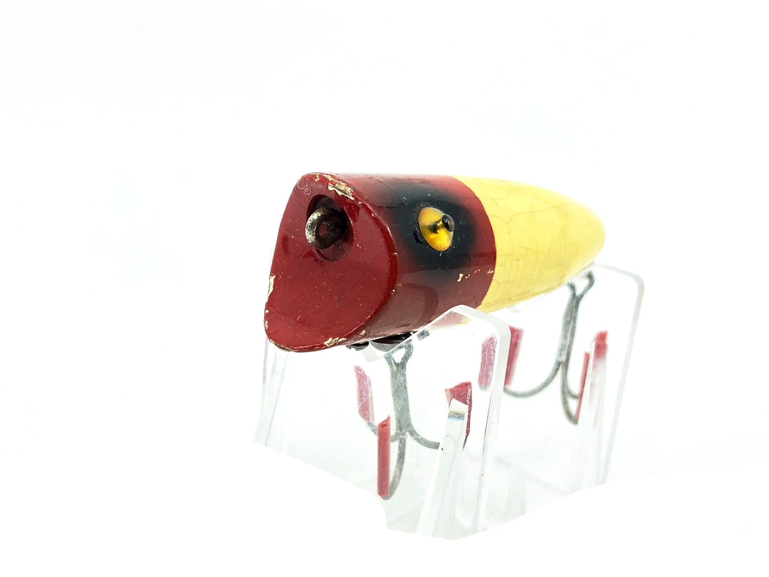 Heddon Wooden Baby Lucky 13, RH Red Head/White Color