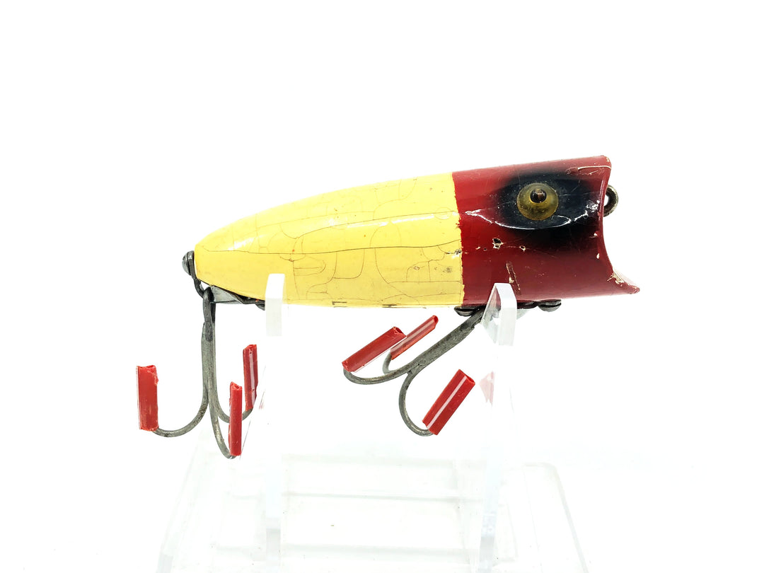 Heddon Wooden Baby Lucky 13, RH Red Head/White Color