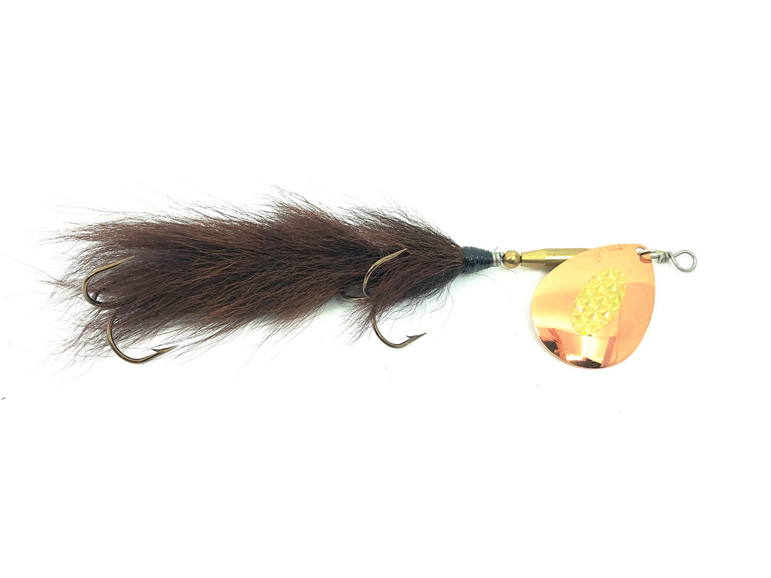 Hirsch's Ghost Tail 1 100 Series Bucktail Spinner, Copper Blade/Brown Tail
