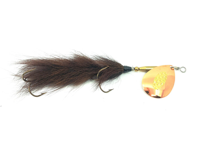 Hirsch's Ghost Tail 1 100 Series Bucktail Spinner, Copper Blade/Brown Tail