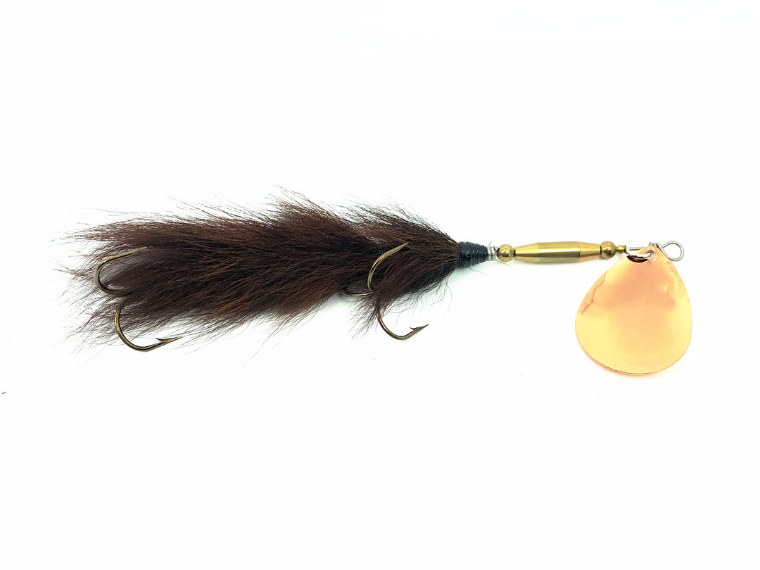Hirsch's Ghost Tail 1 100 Series Bucktail Spinner, Copper Blade/Brown Tail