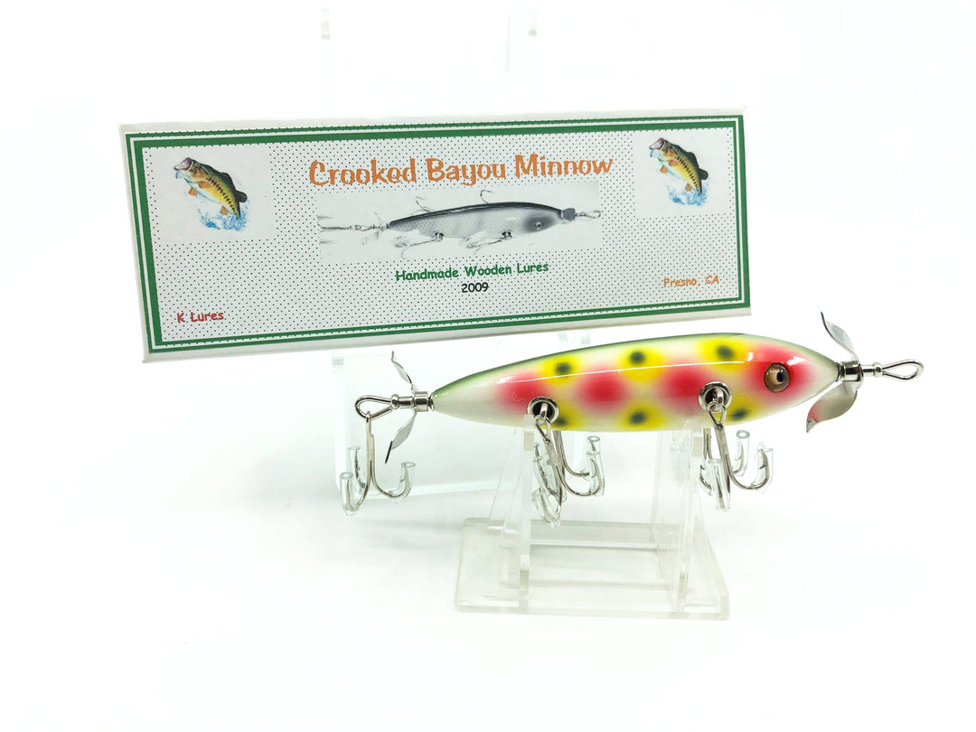 Crooked Bayou Minnow - 5 Hook- Green Strawberry Color - 2009