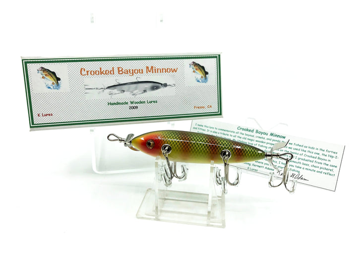 Crooked Bayou Minnow - 5 Hook- Yellow Scale Perch Color - 2009