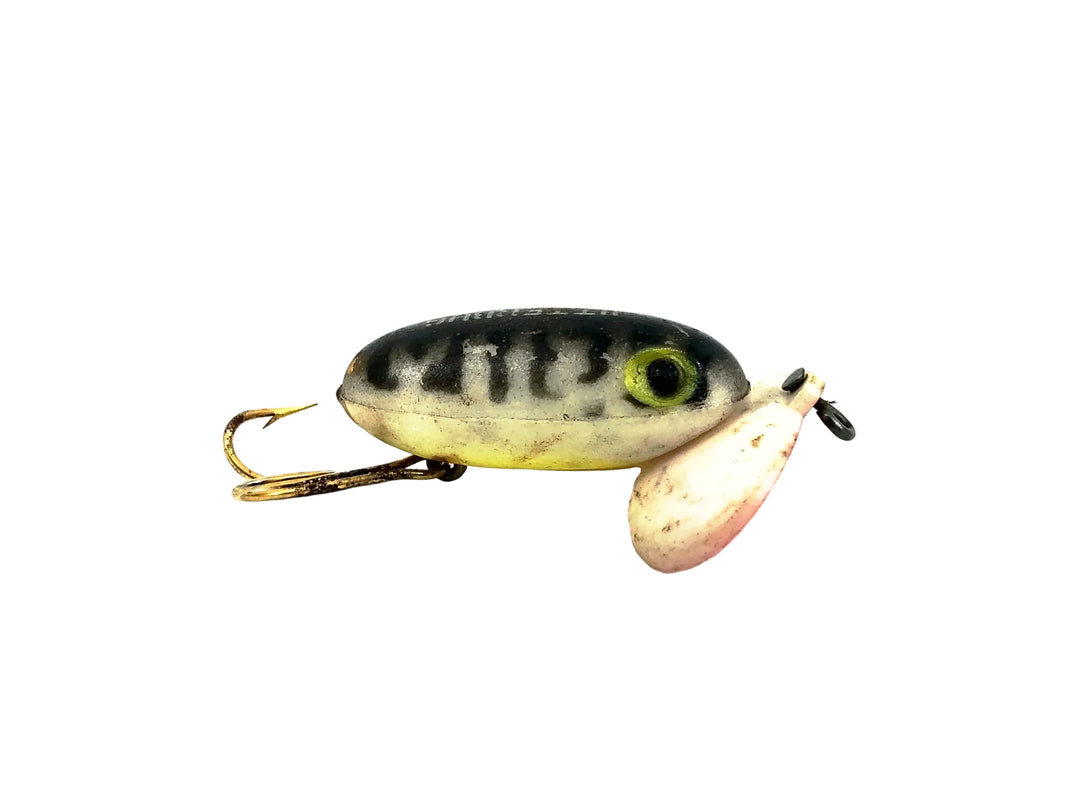Arbogast Jitterbug 1/8oz Flyrod, Coachdog Color, Plastic lip Styrofoam Body