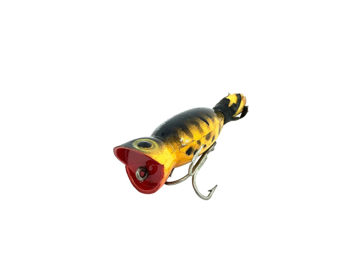 Arbogast Flyrod Hula Popper, Yellow Coachdog Color