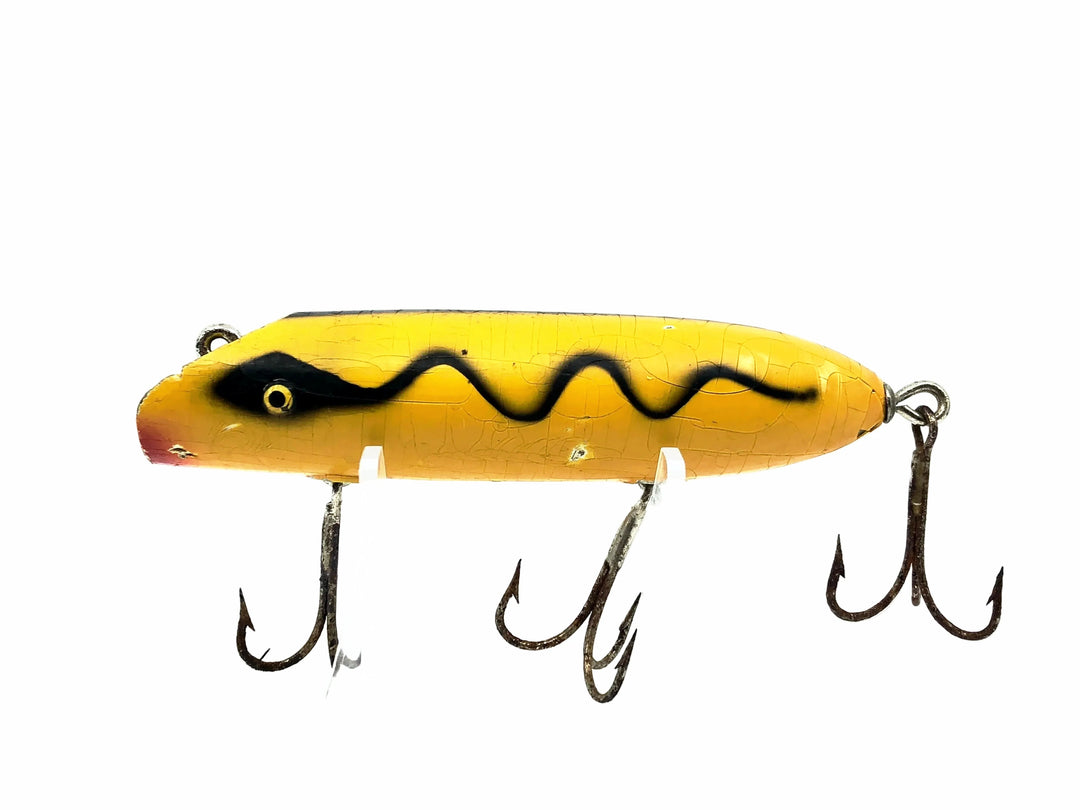 South Bend Wooden Bass Oreno, SY Yellow Black Shadow Stripe Color