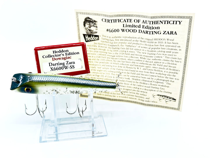 Heddon Centennial Edition Wood Darting Zara in Box NO. X6600W-SS, Silver Flitter Color - Numbered (Very Low!)