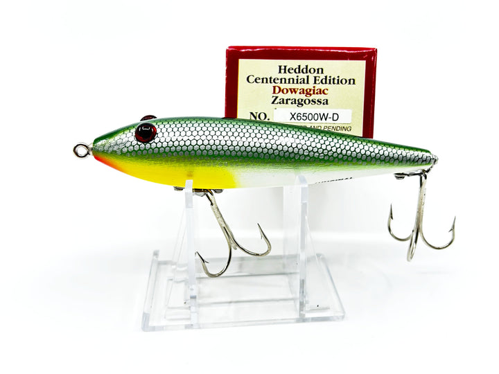 Heddon Centennial Edition Wood Zaragossa New in Box NO. X6500W-D - Green Scale Numbered!