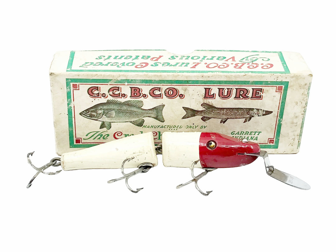 Creek Chub 2602DD Deep Diving Jointed Pikie Red Head White Color with Box