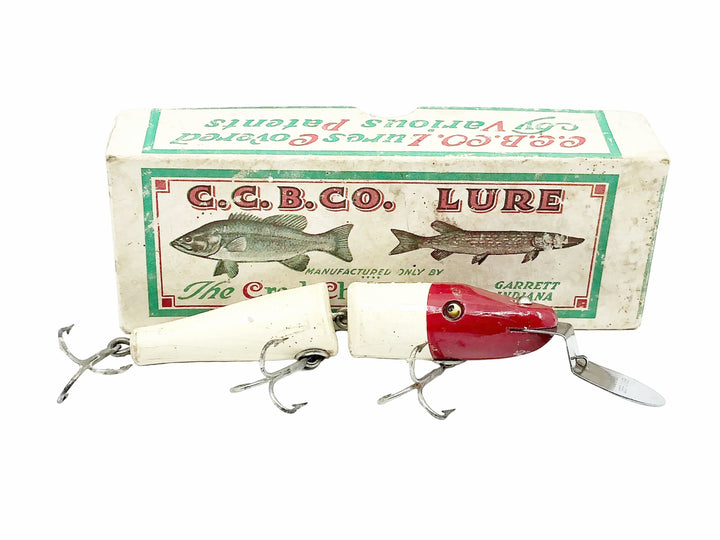 Creek Chub 2602DD Deep Diving Jointed Pikie Red Head White Color with Box