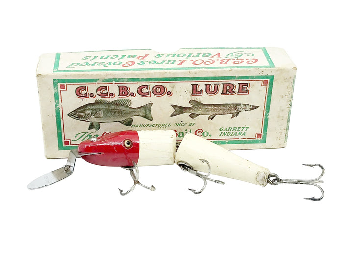 Creek Chub 2602DD Deep Diving Jointed Pikie Red Head White Color with Box