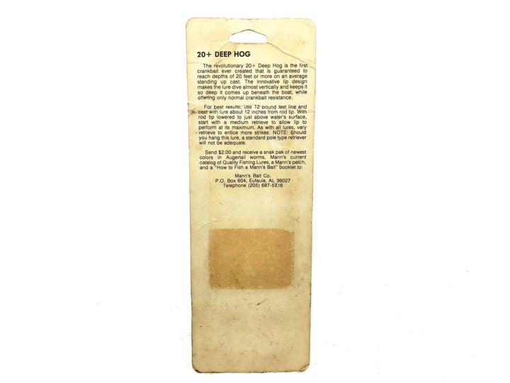 Mann's 20+ Deep Hog, Crystal Glow Wild Shiner Color on Card